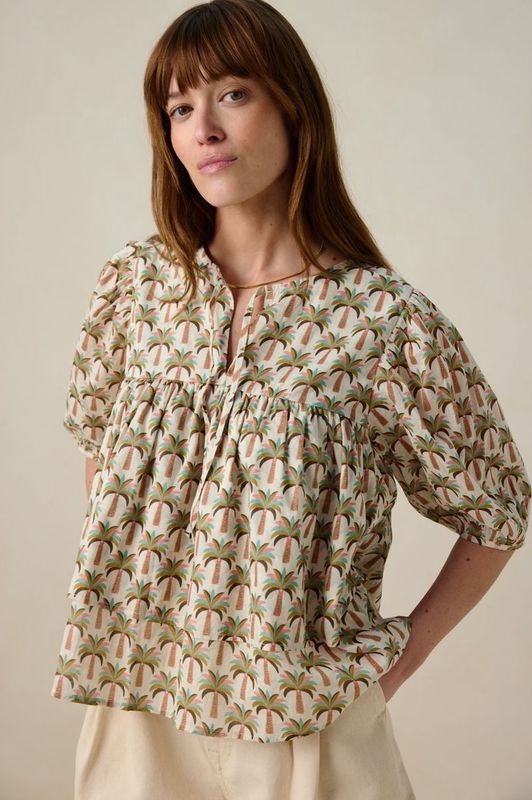 Blouse - Multicolour - Palmboomprint