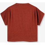 Sissy-Boy - Boxy T-shirt - Bruin - Korte Mouwen - Loose Fit - 100% Linnen