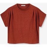 Sissy-Boy - Boxy T-shirt - Bruin - Korte Mouwen - Loose Fit - 100% Linnen