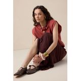 Sissy-Boy - Donkerrode Jersey Maxi-rok