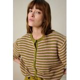 Sissy-Boy - Gebreid Vest - Groen - Met Strepen