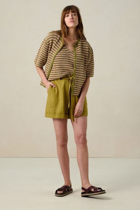 Sissy-Boy - Gebreid Vest - Groen - Met Strepen