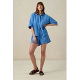 Sissy-Boy - Korte Broek - Blauw - Mousseline Stof