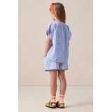 Sissy-Boy - Blouse - Blauw - Katoen - Ronde Hals Korte Mouwen