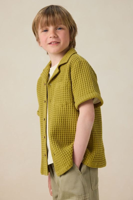 Sissy-Boy - Overhemd - Lichtgroen - 100% Katoen - Korte Mouwen, Knoopsluiting, Borstzak