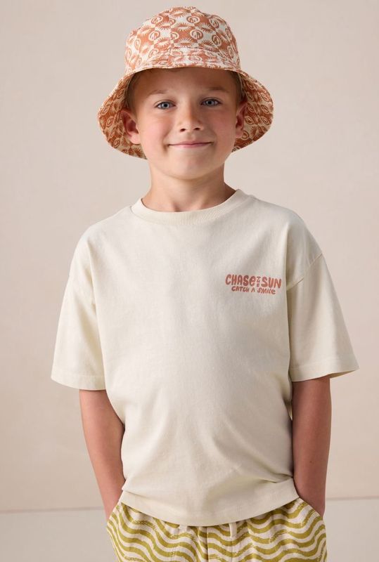 Sissy-Boy - Beige oversized T-shirt met artwork