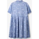 Sissy-Boy - Jurk - Blauw - Korte Mouwen - Mini-lengte - Loose Fit - Knoopsluiting