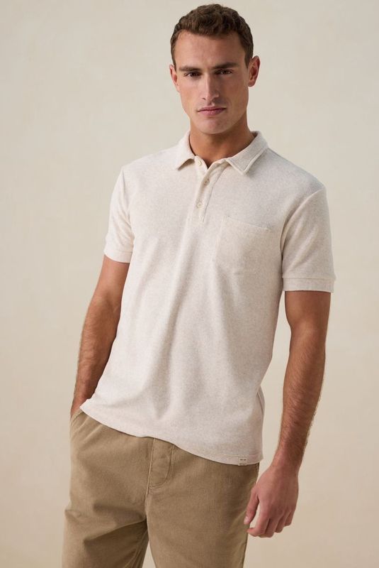 Beige badstof polo