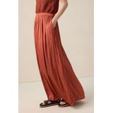 Donkeroranje geplooide maxi rok
