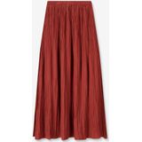 Donkeroranje geplooide maxi rok