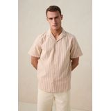 Oranje overhemd met strepen