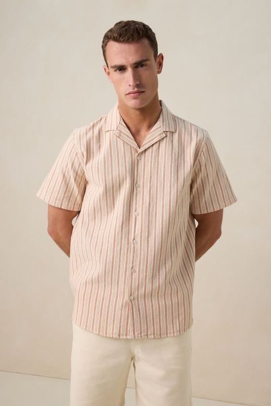 Oranje overhemd met strepen