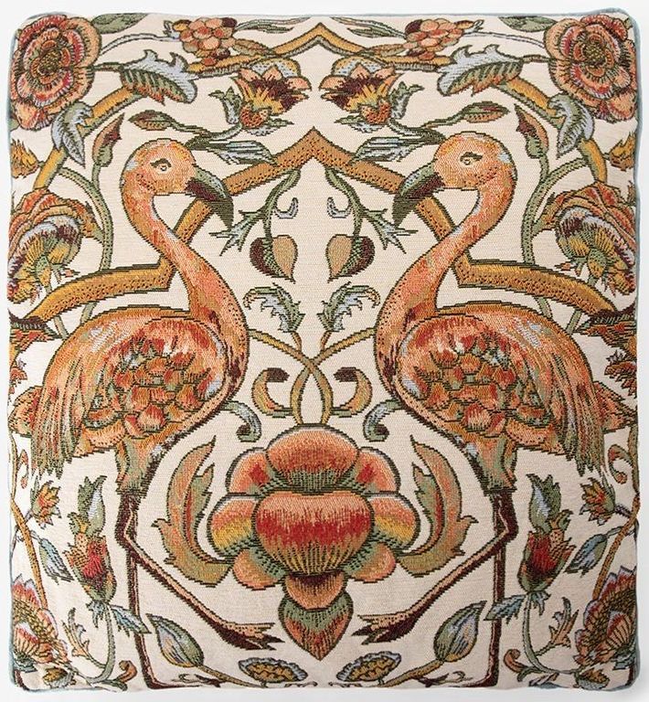 Sissy-Boy - Lichtbruin - Kussen - 60 x 60 cm - Jacquard geweven met Flamingo