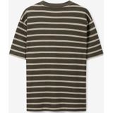 Sissy-Boy - Donkergroen - T-shirt - Gestreept - Korte Mouwen - Boxy Oversized Fit