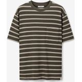 Sissy-Boy - Donkergroen - T-shirt - Gestreept - Korte Mouwen - Boxy Oversized Fit