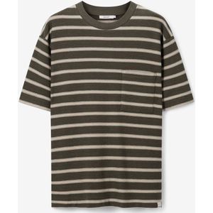 Sissy-Boy - Donkergroen - T-shirt - Gestreept - Korte Mouwen - Boxy Oversized Fit