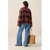 Sissy-Boy - Donkerrode - Korte Wollen Jas - Met Lange Mouwen - Hoge Kraag