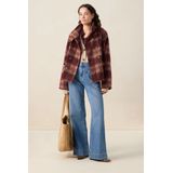 Sissy-Boy - Donkerrode - Korte Wollen Jas - Met Lange Mouwen - Hoge Kraag