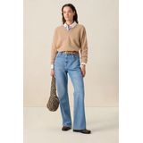 Sissy-Boy - V-hals Trui - Bruin - Lange Mouwen - Relaxed Fit