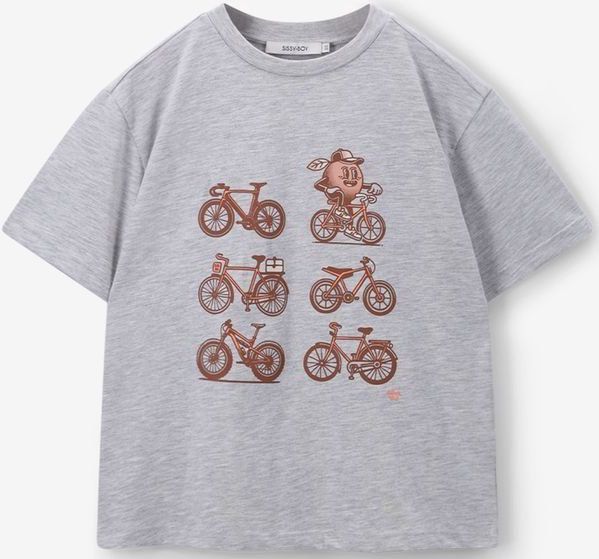 Sissy-Boy - T-shirt - Grijs - Katoen - Korte Mouwen - Ronde Halslijn