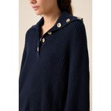 Sissy-Boy - Donkerblauwe Trui - Vesten - Met Knopen