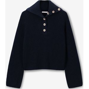 Sissy-Boy - Donkerblauwe Trui - Vesten - Met Knopen