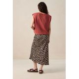 Sissy-Boy - Plooirok - Bruin - Satijn - All-Over Leopard Print