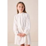 Sissy-Boy - A-lijn Jurk - Wit - Met Embroidery - Lange Pofmouwen