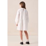 Sissy-Boy - A-lijn Jurk - Wit - Met Embroidery - Lange Pofmouwen