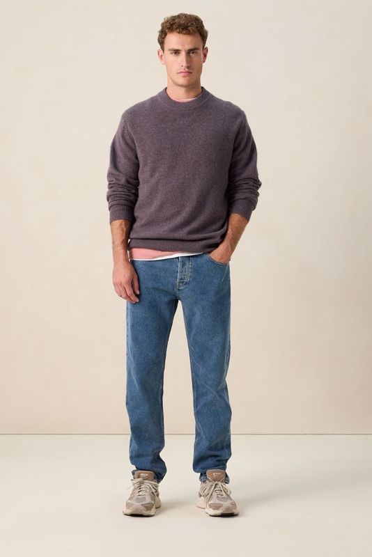 Sissy-Boy - Gebreide Trui - Paarse Kleur - Lange Mouwen - Relaxed Fit