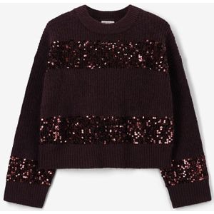 Sissy-Boy - Pailletten Tops - Donkerbruin - Trui