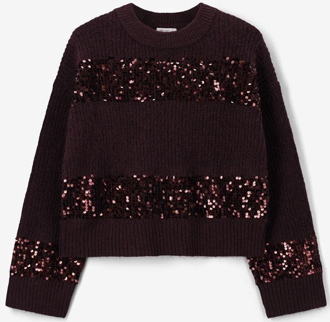 Sissy-Boy - Pailletten Tops - Donkerbruin - Trui