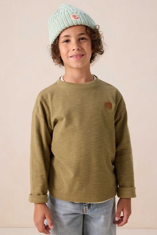 Sissy-Boy - Longsleeve - Donkergroen - Met Smiley Patch