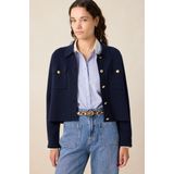 Sissy-Boy - Vest - Donkerblauw - Regular Fit - Gouden Knopen