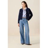 Sissy-Boy - Vest - Donkerblauw - Met Gouden Knopen - Regular Fit