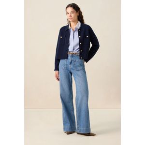 Sissy-Boy - Vest - Donkerblauw - Regular Fit - Gouden Knopen