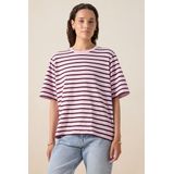 Sissy-Boy - T-shirt - Donkerroze - Korte Mouwen - Oversized Fit