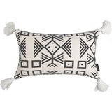 Sierkussen Black / White Tassle | 30 x 50 cm | Polyester