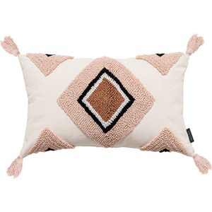Set van 2 Boho kussenslopen 45 x 45 cm, macramé kussensloop met kwastje