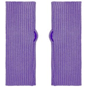 Ribgebreide Handwarmers/Polswarmers - Vingerloze Handschoen | Lila/Paars | Polyacryl | One Size | Fashion Favorite