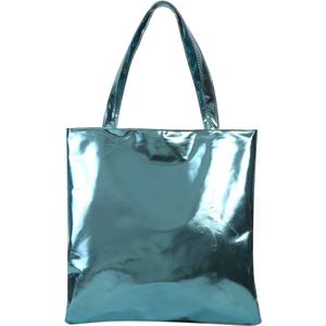 Metallic Shopper - Blauw | 38 x 36,5 cm | Tote Bag / Schoudertas | Fashion Favorite