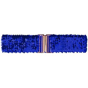 Sparkle Tailleriem Blauw | Sequins / Glitter Pailletten | 65 - 95 cm | Elastische Riem | Fashion Favorite