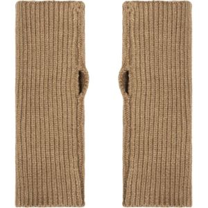 Ribgebreide Handwarmers/Polswarmers - Vingerloze Handschoen | Khaki | Polyacryl | One Size | Fashion Favorite