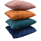 Velvet - Stripe Kussenhoes - Terracotta - Velvet / Polyester - 45 x 45 cm