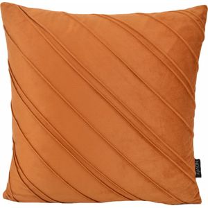 Velvet - Stripe Kussenhoes - Terracotta - Velvet / Polyester - 45 x 45 cm