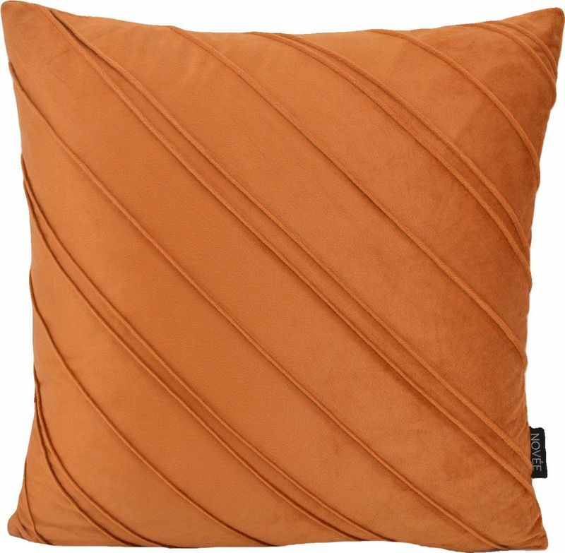 Velvet - Stripe Kussenhoes - Terracotta - Velvet / Polyester - 45 x 45 cm