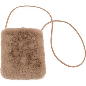 Fluffy Tasje - Coco Brown / Bruin | 22 x 18 x 6 cm | Telefoontasje | Polyester | Fashion Favorite
