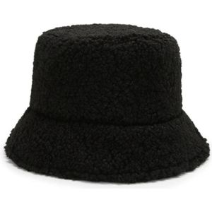Teddy Bucket Hat / Vissershoed | Zwart | Polyacryl | One Size