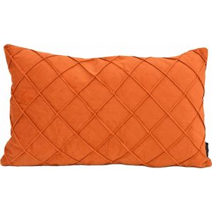 Velvet Cross - Kussenhoes - Terracotta - Fluweel/Polyester - 30 x 50 cm
