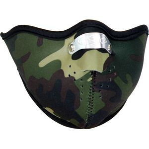Biker Mondkap Facemask Skimasker Camo Groen - Hoge Kwaliteit